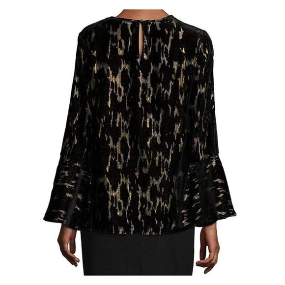 Calvin Klein Top Flocked Velvet And Gold Women’s Size Medium - Picture 5 of 7